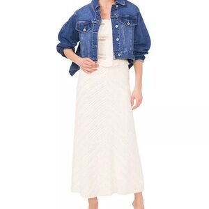 State White A-Line Maxi Skirt